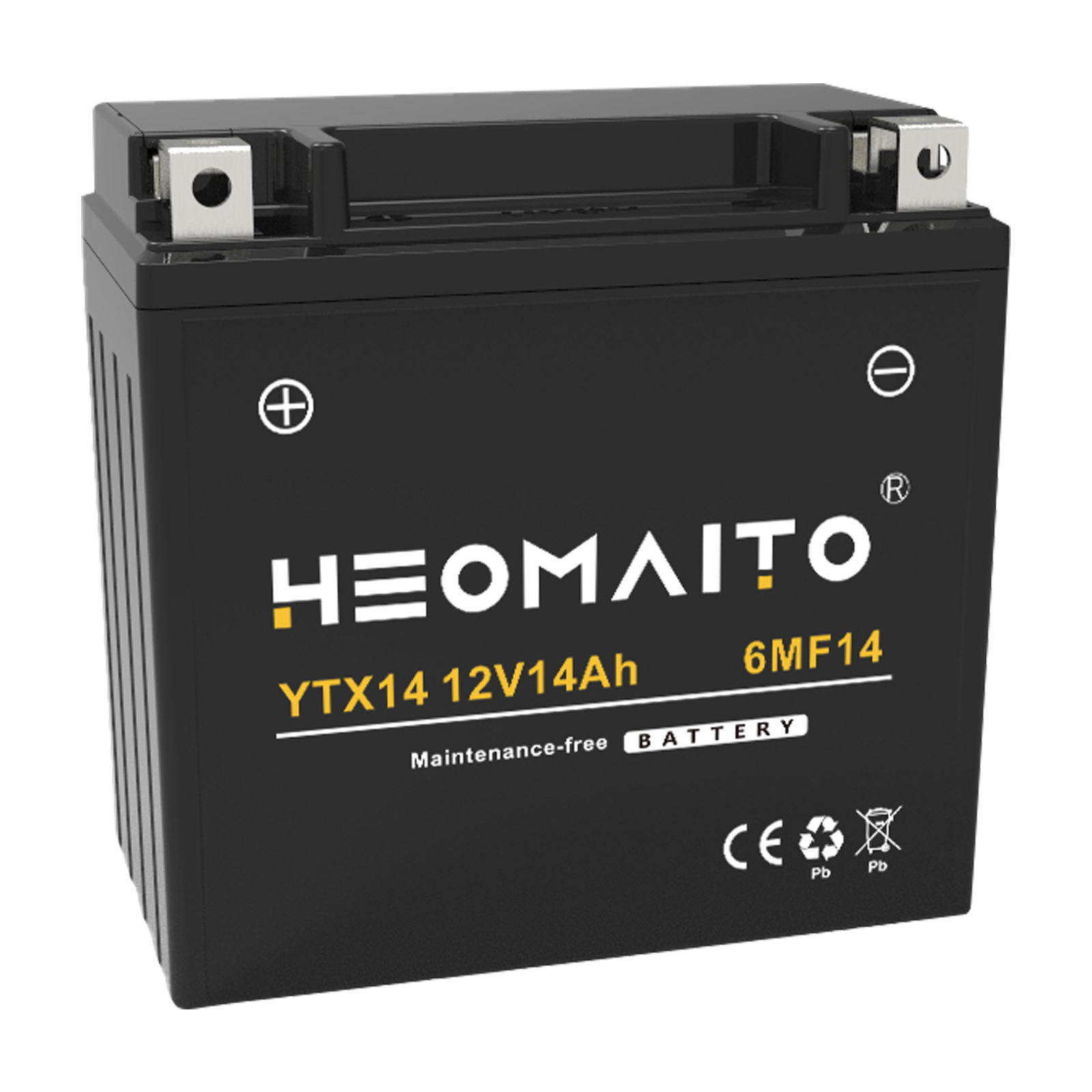 YTX14 14AH Spiral Cell Motorcycle Battery